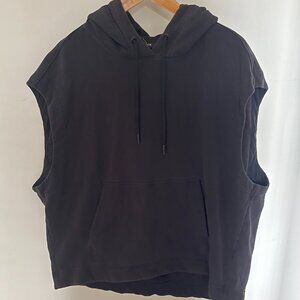 Athleta Sleeveless Sweatshirt in XL Black